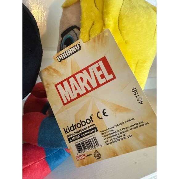 Marvel Kidrobot Hulk 7" & Captain Marvel 8" Plush Stuffed Collectible Figures - Picture 7 of 7